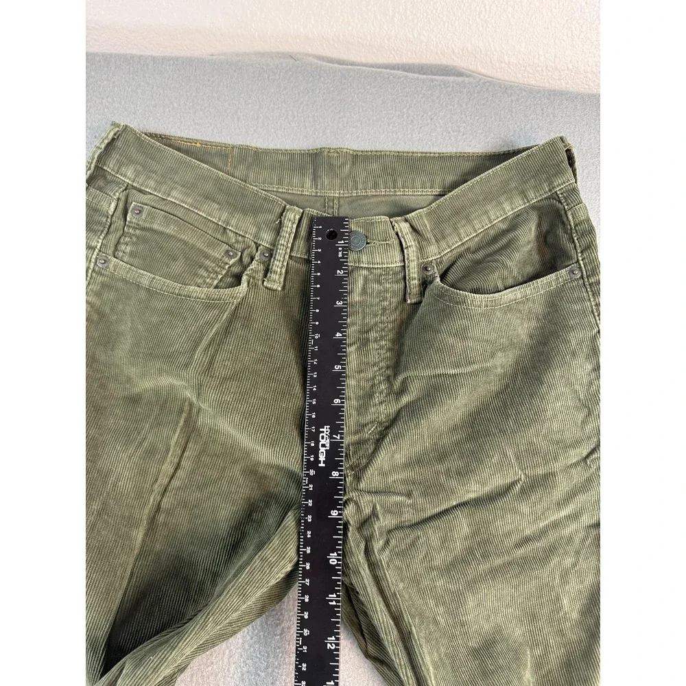 Levi's 514 Pants Mens 31x30 Green Regular Fit Corduroy Khakis Casual 5-Pocket